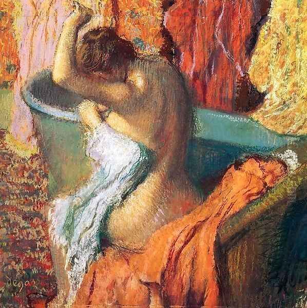 Seated Bather Drying Herself 1895 Oil Painting by Edgar Degas