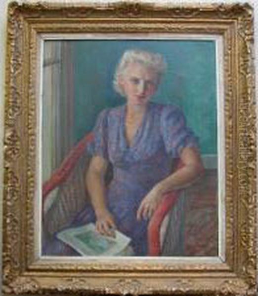 Portrait De Femme Assise Oil Painting by Maurice Mendjisky