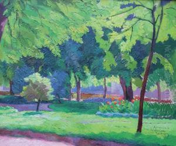 Parc Aux Tulipes Oil Painting by Maurice Mendjisky