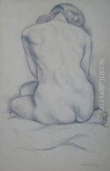 Femme Nue De Dos. by Maurice Mendjisky