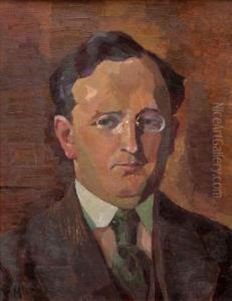 Portrait D'artur Honegger (1915) Oil Painting by Maurice Mendjisky