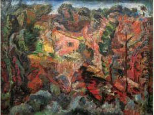 Mas Provencal Oil Painting by Maurice Mendjisky