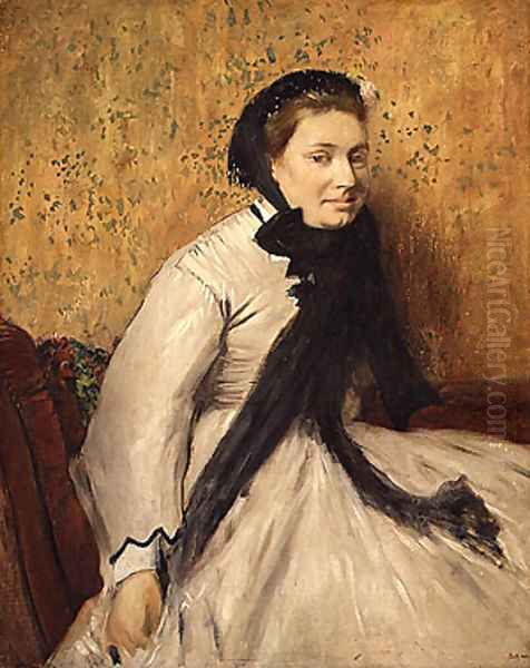 Portrait of a Woman in Gray ca. 1865 Oil Painting by Edgar Degas