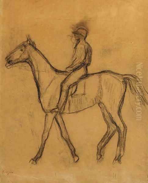 Jockey a cheval Oil Painting by Edgar Degas