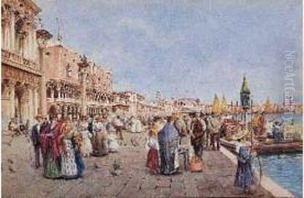 Vue De Venise Oil Painting by Carlo Menegazzi