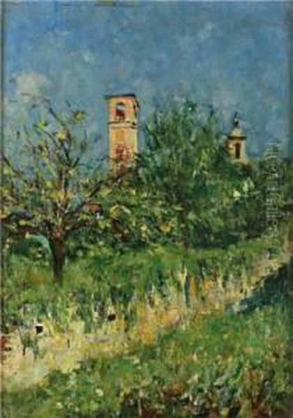 Chiesa In Collina Oil Painting by Francesco Mennyey