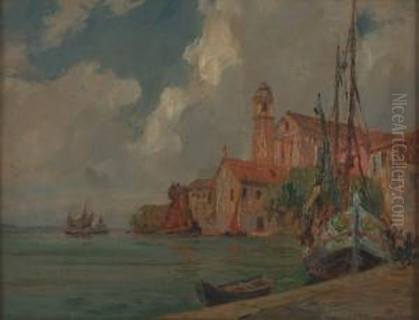 Murano Agli Angeli Oil Painting by Francesco Mennyey