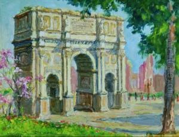 L'arco Di Tito A Roma Oil Painting by Francesco Mennyey