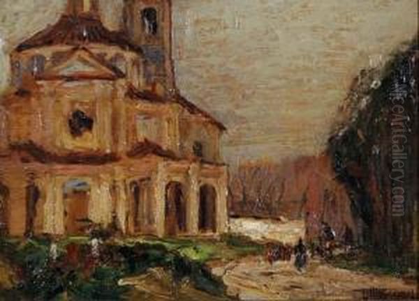 Vecchia Chiesa Del Monferrato Oil Painting by Francesco Mennyey