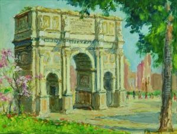 Arco Di Tito A Roma Oil Painting by Francesco Mennyey