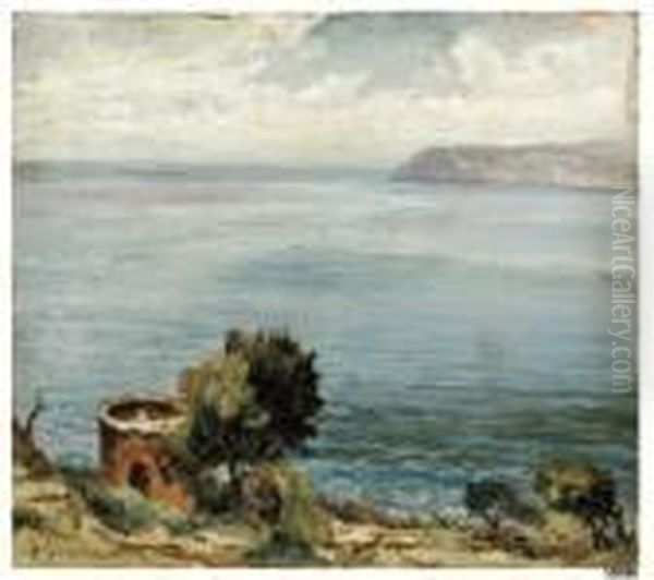 Marina Ligure (alassio) Oil Painting by Francesco Mennyey