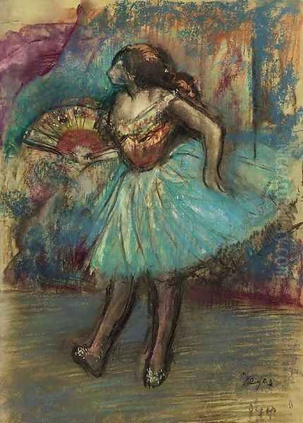 Danseuse a l'eventail Oil Painting by Edgar Degas