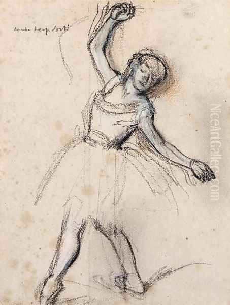 Danseuse en 'Quatrieme devant' Oil Painting by Edgar Degas