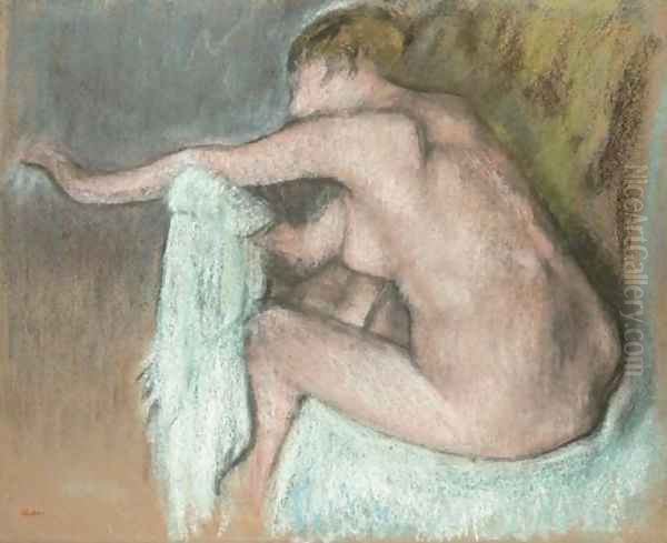 Femme s'essuyant le bras Oil Painting by Edgar Degas