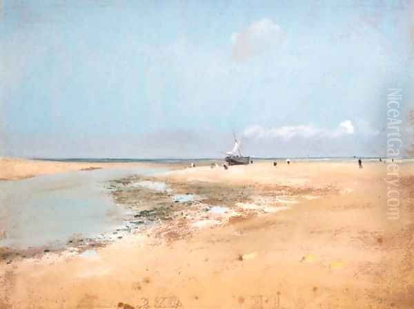 Plage mare basse (Embouchure de rivire) Oil Painting by Edgar Degas