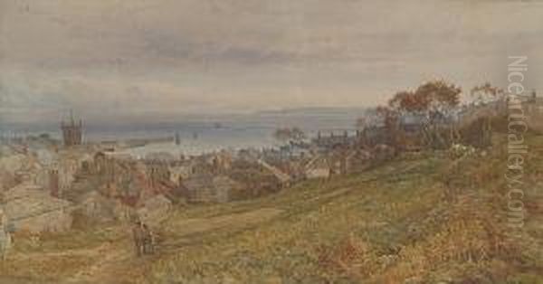 St Ives From Tregenna Oil Painting by Frederick Mercer