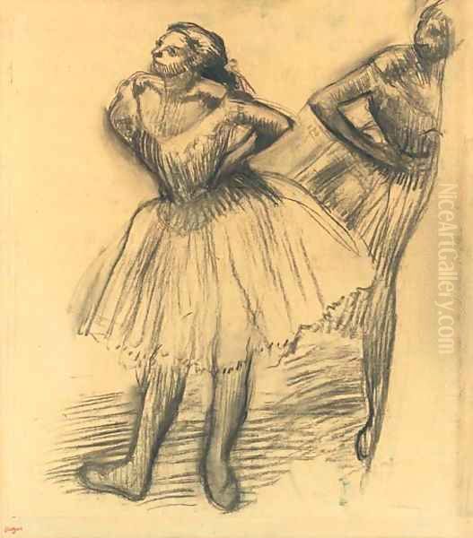 Deux danseuses debout Oil Painting by Edgar Degas