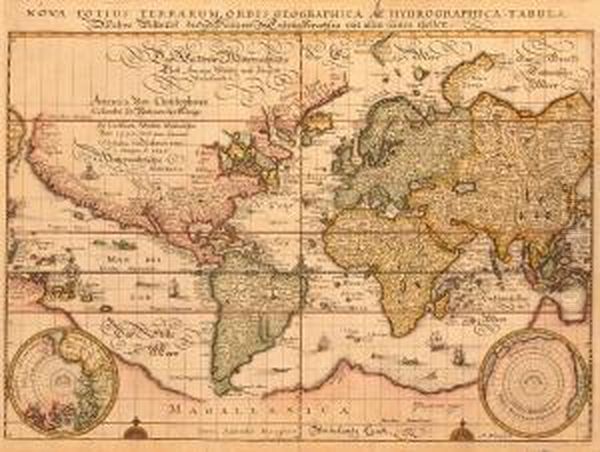 Nova Totius Terrarum Orbis Geographica Ac Hydrographica Tabula. N Oil Painting by Matthaus the Elder Merian