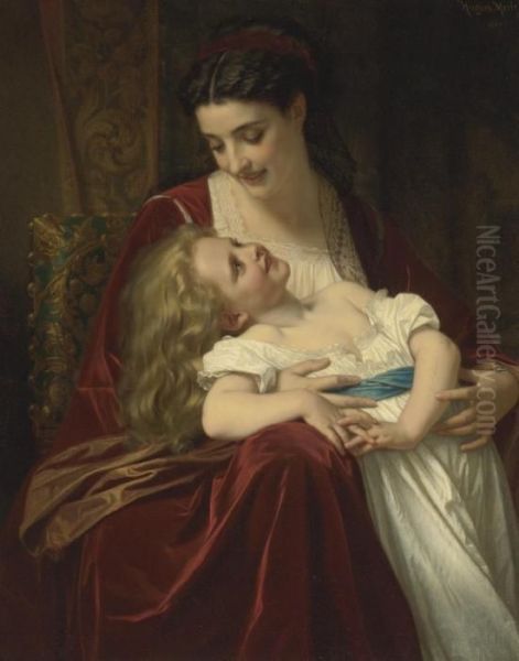 Maternal Affection Oil Painting by Hugues Merle