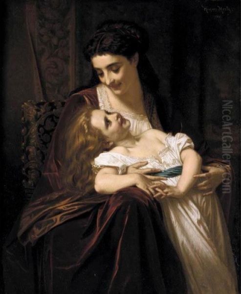 Maternal Affection Oil Painting by Hugues Merle