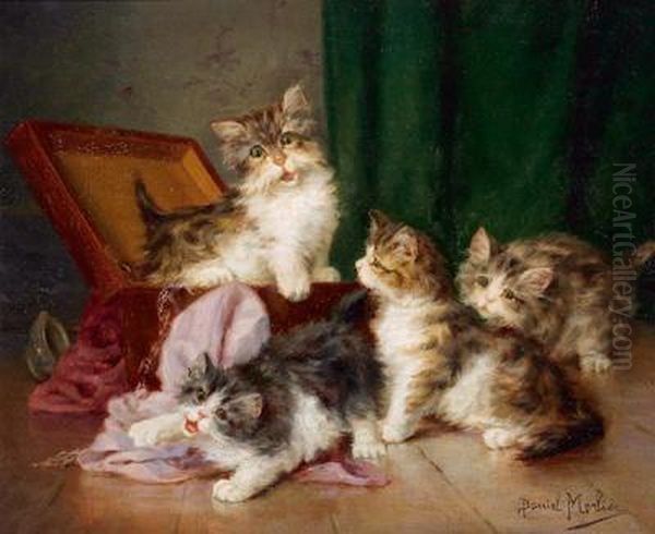 Katzenfamilie Oil Painting by Daniel Merlin