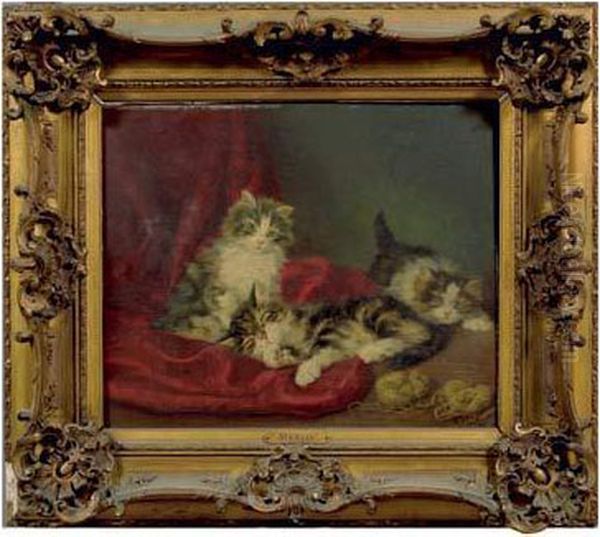 Les Chatons Oil Painting by Daniel Merlin