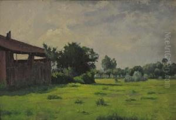 Nei Pressi Del Cascinale Oil Painting by Camillo Merlo