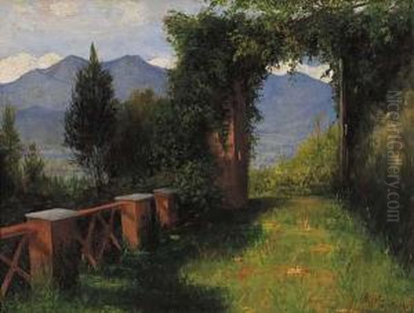 Collina Torinese Oil Painting by Camillo Merlo