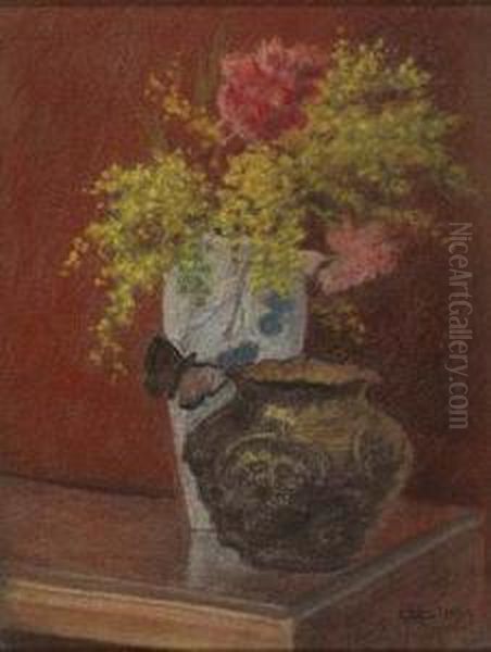 Vaso Di Fiori Oil Painting by Camillo Merlo