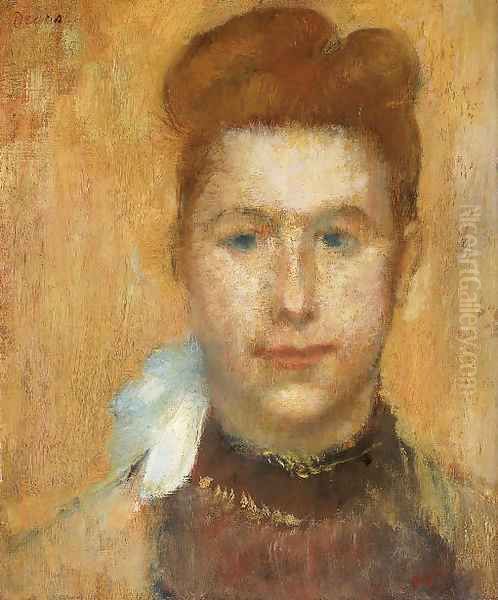 Tete de jeune femme de face Oil Painting by Edgar Degas