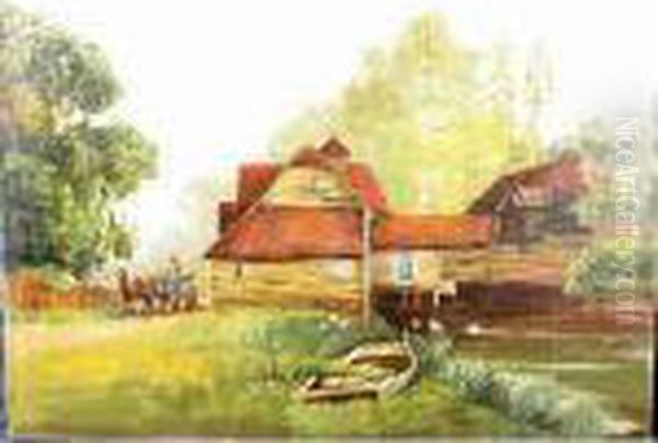 A View Of A Farm by James Arthur Merriam