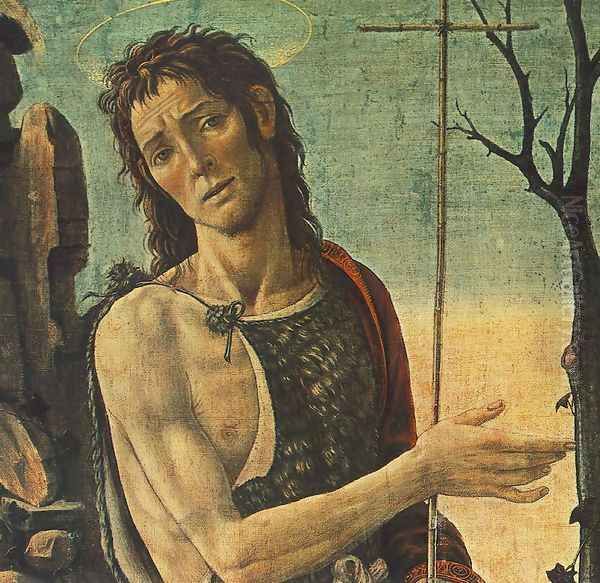 St John The Baptist (detail) Oil Painting by Jacopo Del Sellaio