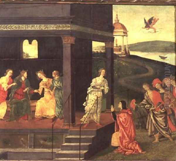 A Betrothal Oil Painting by Jacopo Del Sellaio