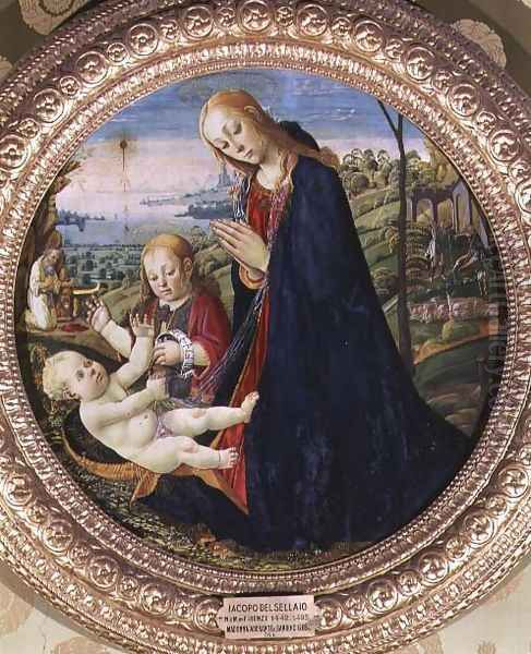 Adoration of the Christ Child Oil Painting by Jacopo Del Sellaio