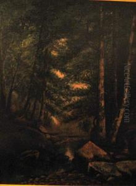 Wissahickon Creek, The Devil's Pool Oil Painting by Anna Massey Lea Merritt