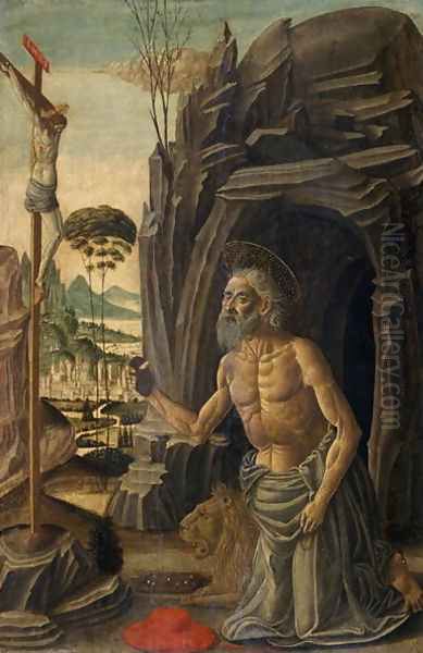 St. Jerome as a Penitent, c.1590 Oil Painting by Jacopo Del Sellaio