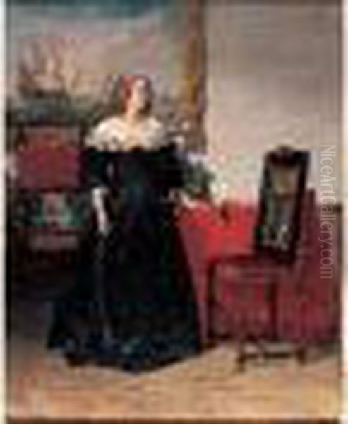 Un Interieur Hollandais Oil Painting by Johannes Cornelis Mertz