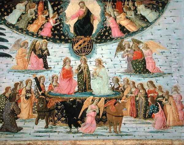 Triumph of Eternity, inspired by Triumphs by Petrarch 1304-74 Oil Painting by Jacopo Del Sellaio