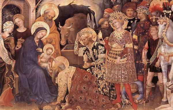 Adoration of the Magi (detail 1) 1423 Oil Painting by Gentile Da Fabriano