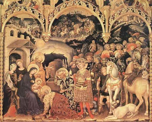 Adoration of the Magi (2) 1423 Oil Painting by Gentile Da Fabriano