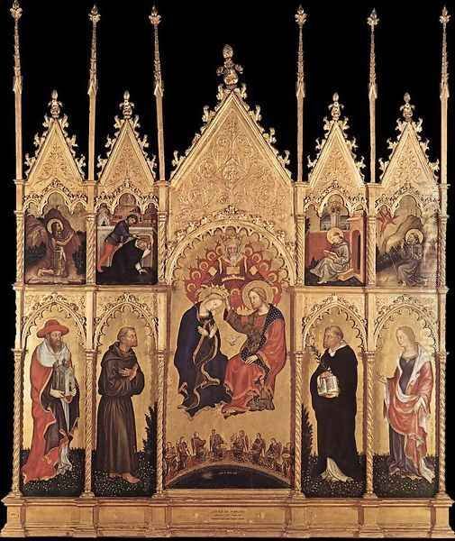 Coronation of the Virgin and Saints c. 1400 Oil Painting by Gentile Da Fabriano