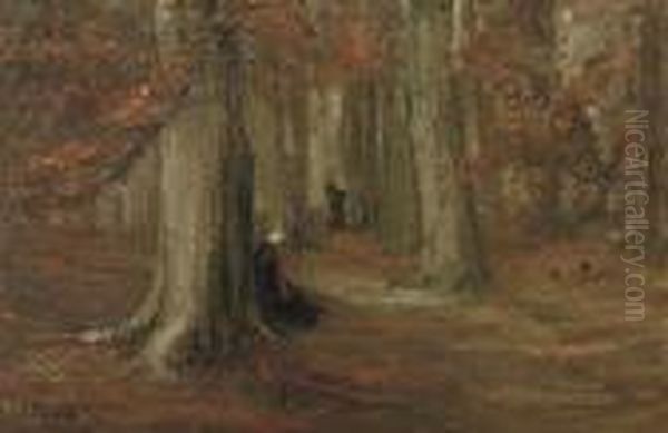 Autumn Forest Oil Painting by Sientje Mesdag Van Houten