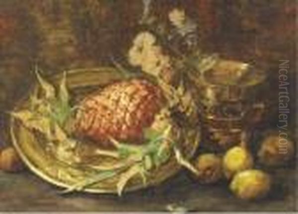 Still Life With A Mortar And A Pineapple Oil Painting by Sientje Mesdag Van Houten