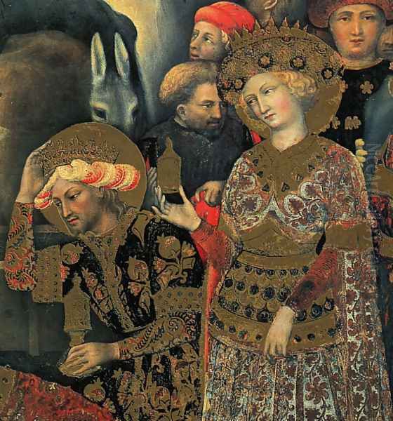 The Adoration of the Magi (detail) 1422 Oil Painting by Gentile Da Fabriano