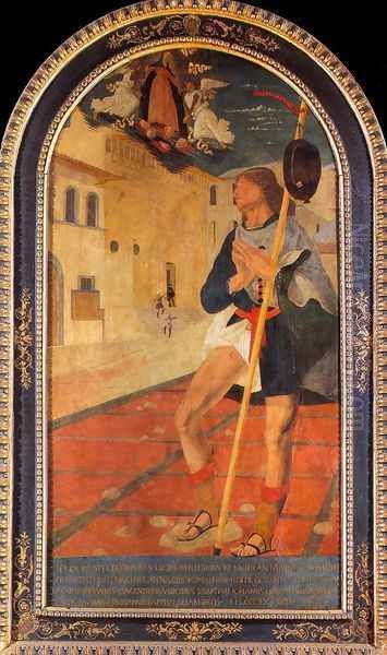 St Roch In Front Of The Fraternita Dei Laici In Arezzo Oil Painting by Bartolomeo Della Gatta