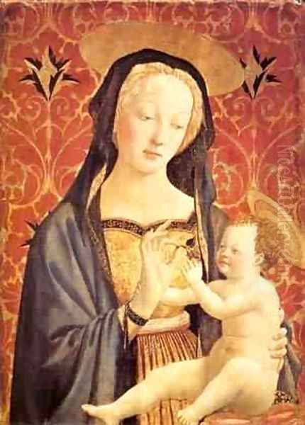 Madonna And Child 1435-37 2 Oil Painting by Domenico Di Michelino