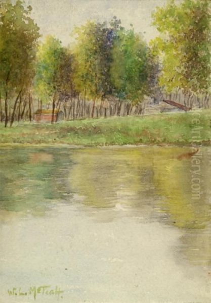 Landscape With Stream Oil Painting by Willard Leroy Metcalf