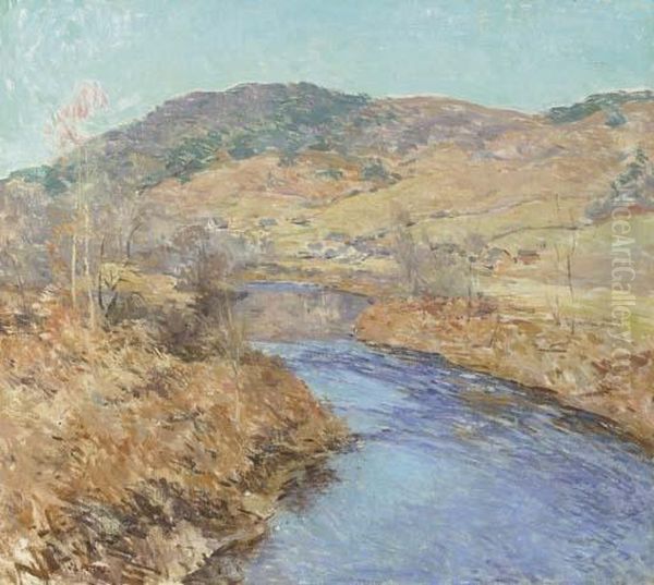 November Morning Oil Painting by Willard Leroy Metcalf