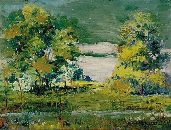 Summer Landscape Oil Painting by Willard Leroy Metcalf