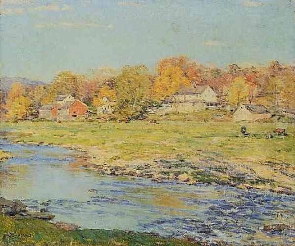 Late Afternoon In October Oil Painting by Willard Leroy Metcalf